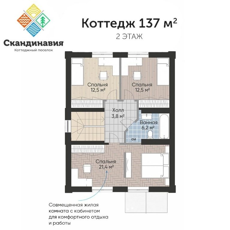 Продается постронный дом в коттеджном поселке Скандинавия
